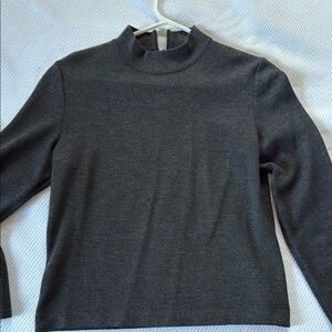 St. John Wool Gray Turtleneck w Zipper